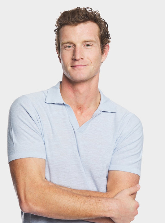 Polo in maglia in cotone e lino-1