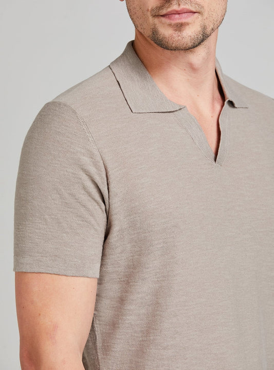 Polo in maglia in cotone e lino-1
