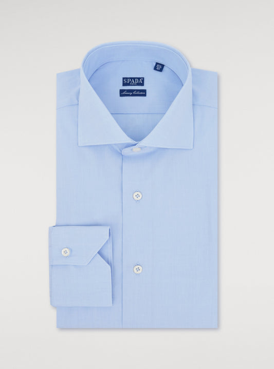 Camicia in cotone tinta unita-0