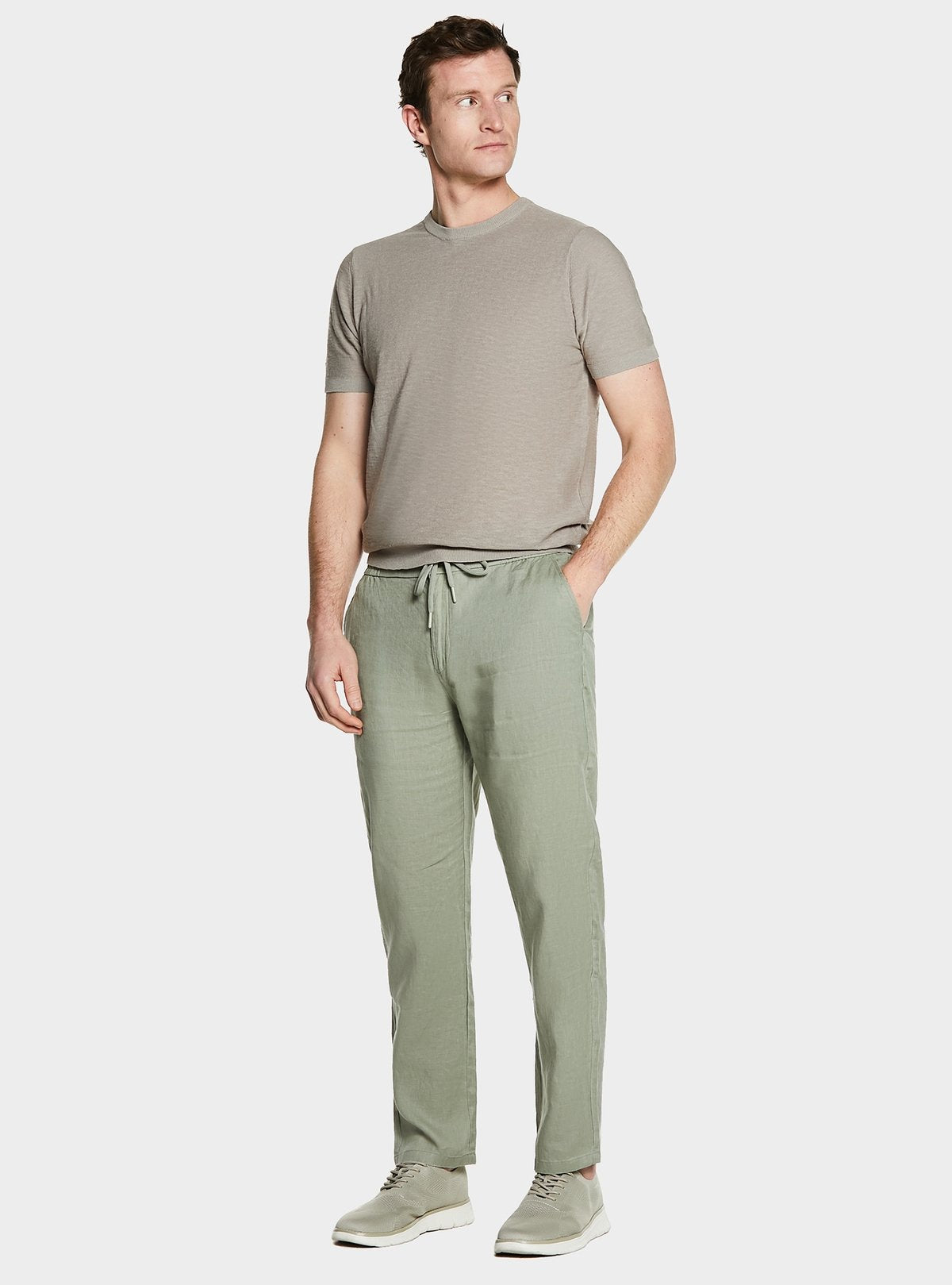 Pantalone in puro lino con coulisse-3