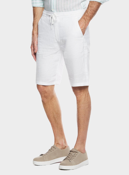 Bermuda in lino con coulisse-0