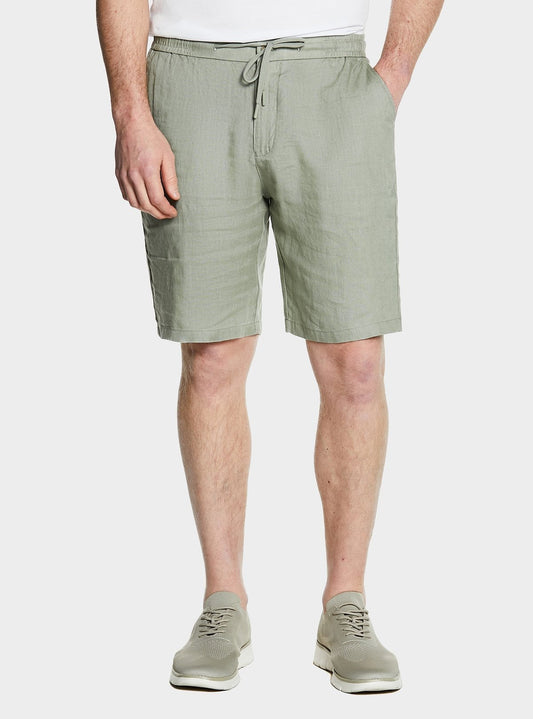 Bermuda in lino con coulisse-0