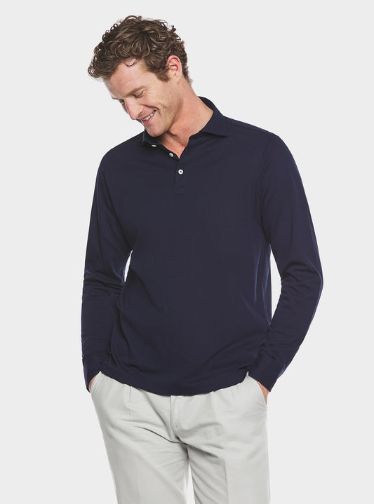 Polo in puro cotone piquet manica lunga-0