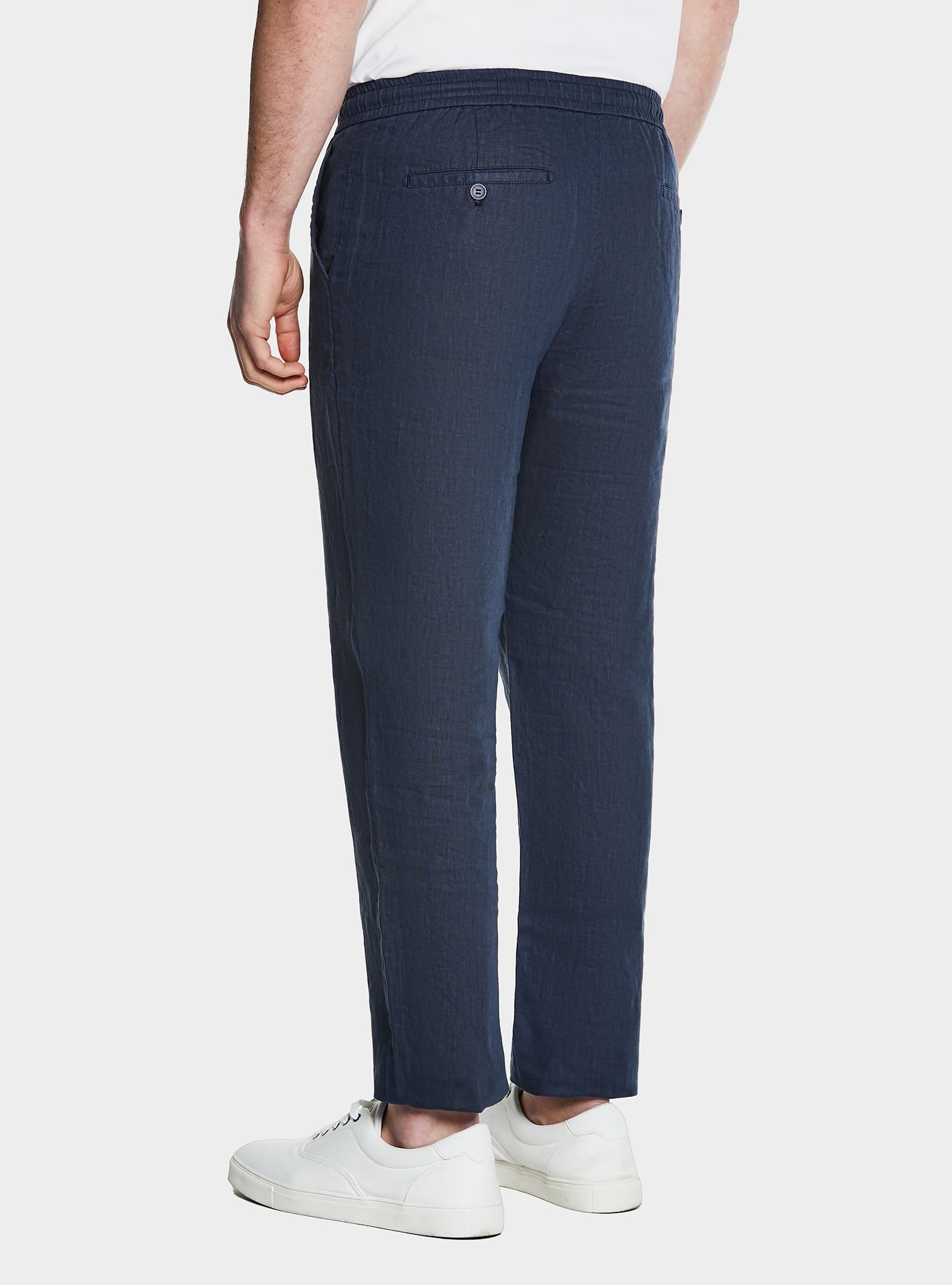 Pantalone in puro lino con coulisse-3